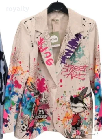 Дамско бяло сако със заек, снимка 2 - Палта, манта - 50006067