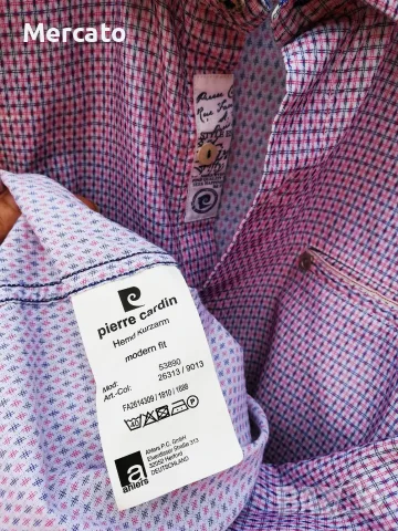 Мъжка риза с къс ръкав Pierre Cardin (Modern Fit), Размер L, снимка 9 - Ризи - 55803880