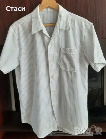 Нова снежнобяла риза с фини райета, снимка 1 - Ризи - 37732479