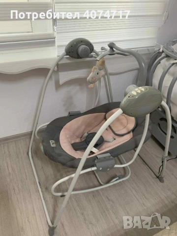 Бебешка люлка Lorelli - Tango, Grey Trees електрическа бебешка люлка, снимка 5 - Детски люлки - 53232438