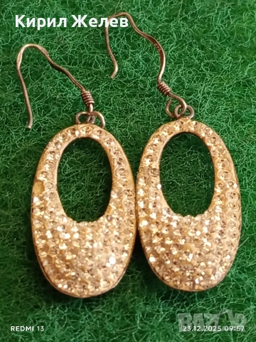 Луксозни овални сребърни обеци с ювелирно инкрустирани кристали стил и елегантност 40360, снимка 3 - Обеци - 52881828