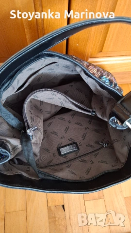 Луксозна нова дамска чанта от естествена кожа с леопардов принт - голяма, снимка 3 - Чанти - 53097248