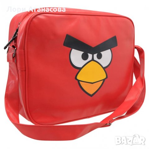  Ефектна и удобна ученическа чанта в червеен цвят със забавна щампа 
