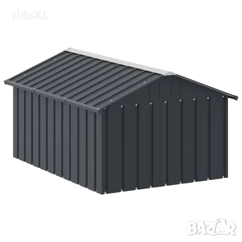 vidaXL Кучешка къща антрацит 116,5x153x81,5 см поцинкована стомана, снимка 7 - За кучета - 56146350