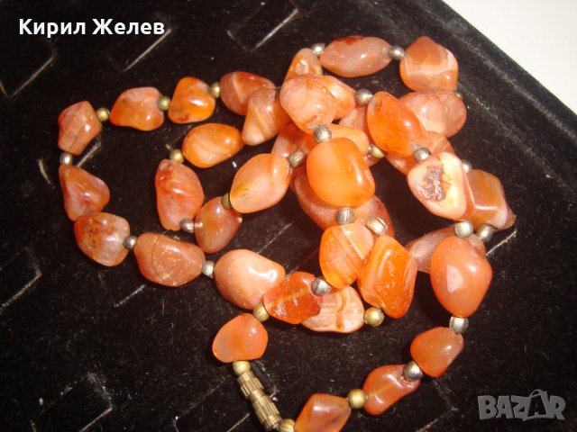 РЕТРО КОЛИЕ от НАТУРАЛЕН ХАЛЦЕДОН РЪЧНА ИЗРАБОТКА РАЗКОШНО 12725, снимка 2 - Колиета, медальони, синджири - 30625204