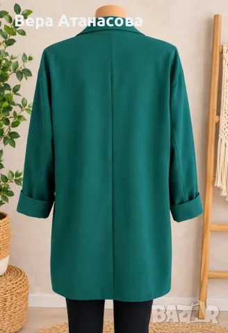 👗 Oversized сако/блейзър в тюркоаз 👟, снимка 2 - Сака - 56116338