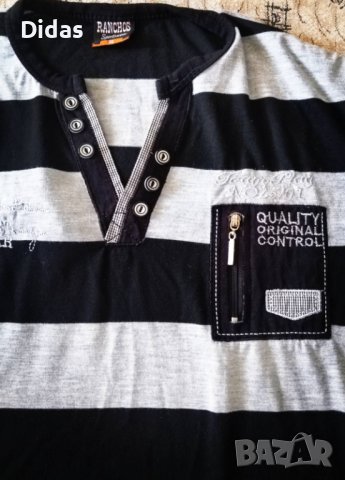 Мъжка сива блуза с къс ръкав и копчета, снимка 2 - Блузи - 42067111