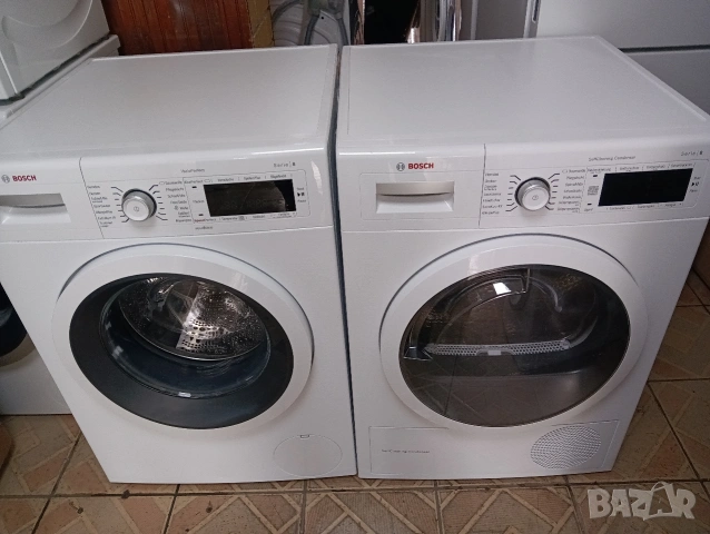 Комплект пералня и сушилня с термопомпа Бош Bosch Serie 8 A+++ Made in Germany 2 години Гаранция!, снимка 5 - Перални - 53346077