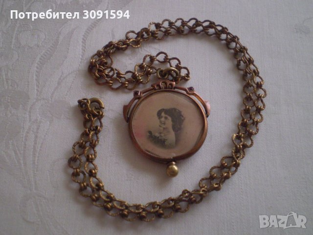 викториянски период пандетив медальон Колие с висулка за носене на снимка дубле, снимка 2 - Антикварни и старинни предмети - 38877361