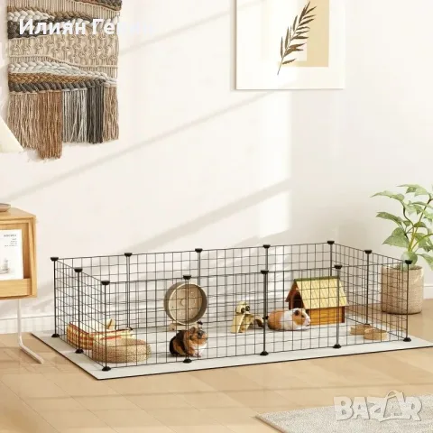 PawHut Външно заграждение, кошара от телена мрежа, снимка 2 - За кучета - 55974132