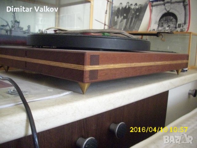 Грамофон със Custom plinth (шаси) с рамо Mission + кабел AudioTechnika. + ., снимка 4 - Грамофони - 42097610