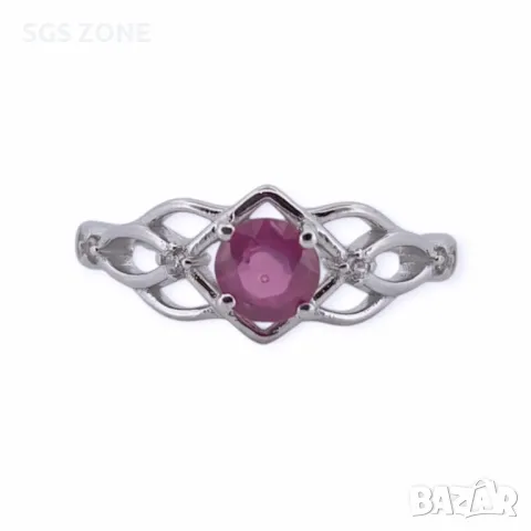 Пръстен със Сапфир, Рубин, Изумруд с Прозрачен Топаз, снимка 6 - Пръстени - 50254409