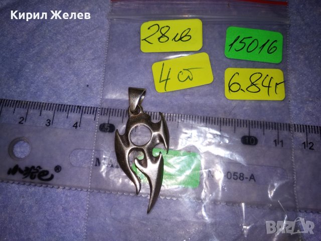 СТИЛИЗИРАН ХЕВИ МЕТЪЛ СРЕБЪРЕН АРТ МЕДАЛЬОН СРЕБРО 925 ЕФЕКТНО ФЕШЪН БИЖУ 15016, снимка 3 - Колиета, медальони, синджири - 39521841