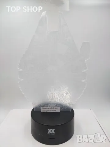 Star Wars Millennium Falcon 3d лампа настолна RGB, снимка 4 - Настолни лампи - 48842490