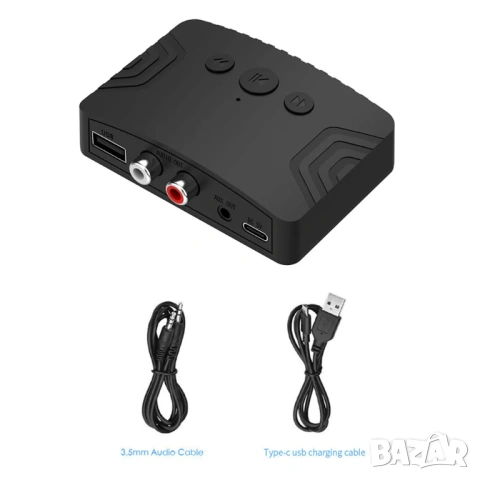 Безжичен Bluetooth 5.3 Аудио Приемник и Предавател R20 с RCA, AUX и USB порт, снимка 11 - Други - 54364670