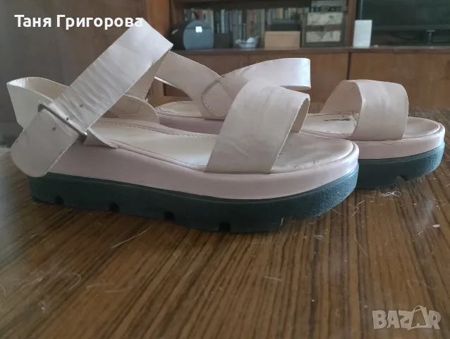 Бледо розови дамски сандали естествена кожа , снимка 5 - Сандали - 55736895