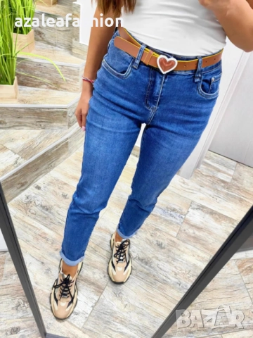 Дамски дънки с колан, снимка 2 - Дънки - 51633399