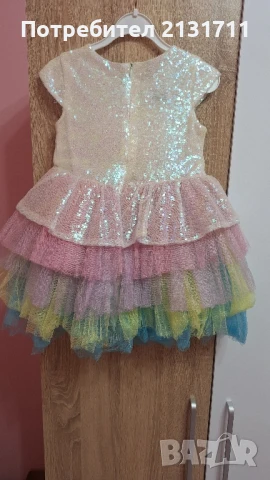 Детска рокля с Еднорог с многоцветен тюл и панделка, снимка 3 - Детски рокли и поли - 51423817