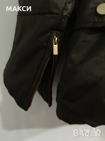 Марково ЗАРА ефектно топло яке с красива яка, джобове, колан, скрит метален цип , снимка 3 - Якета - 31111553