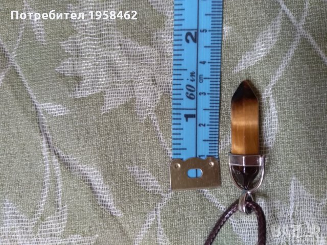 Медальон - натурално Тигрово око, снимка 4 - Колиета, медальони, синджири - 33356850