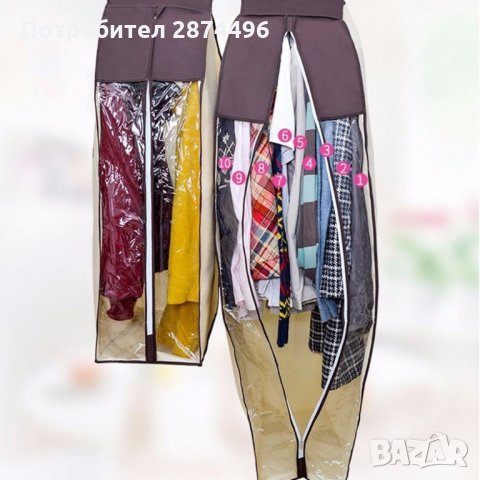 1990 Голям калъф за съхранение на няколко закачалки с дрехи, снимка 13 - Други стоки за дома - 34976020