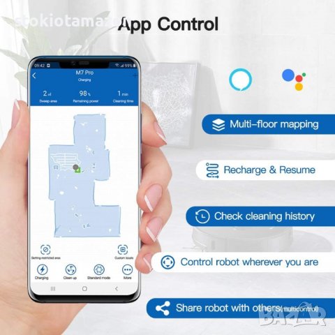 Роботизирана прахосмукачка Proscenic M7 Pro, лазерна навигация, 2700 Pa мощно засмукване, APP и Alex, снимка 8 - Прахосмукачки - 38543869
