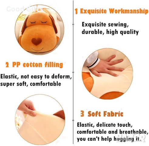 Плюшена играчка възглавница Кученце, снимка 4 - Плюшени играчки - 42797779