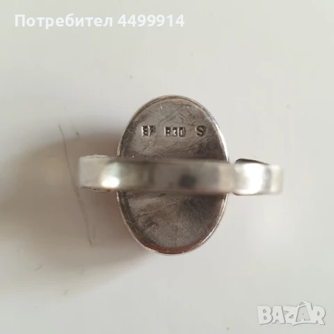 Сребърен пръстен с кехлибар, снимка 3 - Антикварни и старинни предмети - 50656513