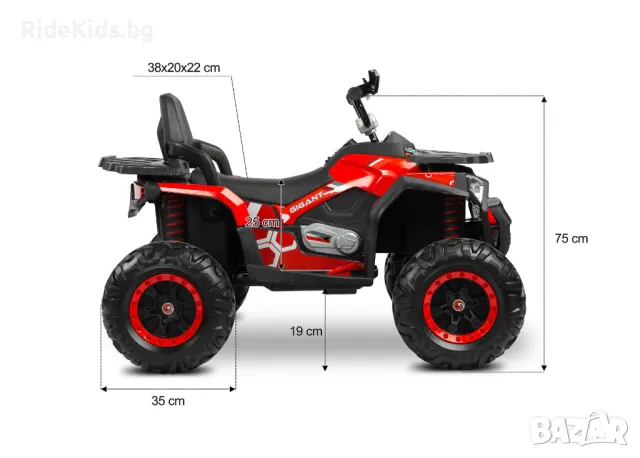 Детско ATV GIGANT Зелен– 4x4, до 30 кг, с Музика, снимка 15 - Детски велосипеди, триколки и коли - 49972487