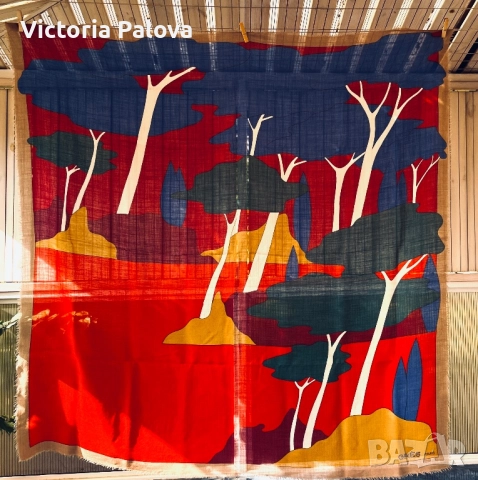 Колекционерски vintage шал GRÈS PARIS -рядък колекционерски екземпляр, снимка 4 - Шалове - 52043882