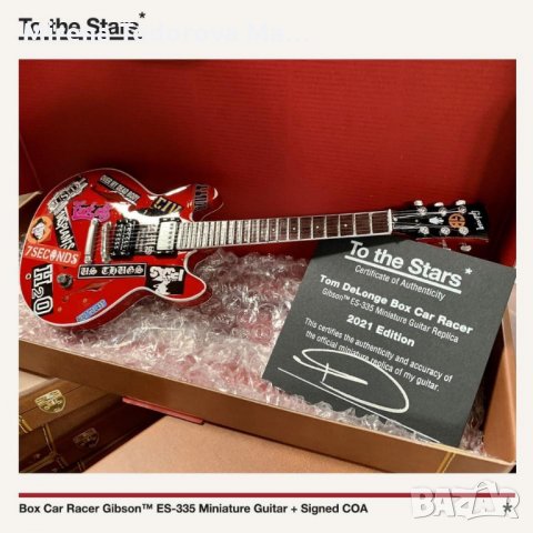Gibson ES-335 Faded Cherry 1:4 Scale Mini Guitar Model Tom DeLonge Box Car Racer, снимка 4 - Китари - 34904864
