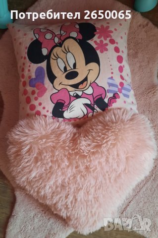 Възглавнички пух-лама "Сърце" в розово 