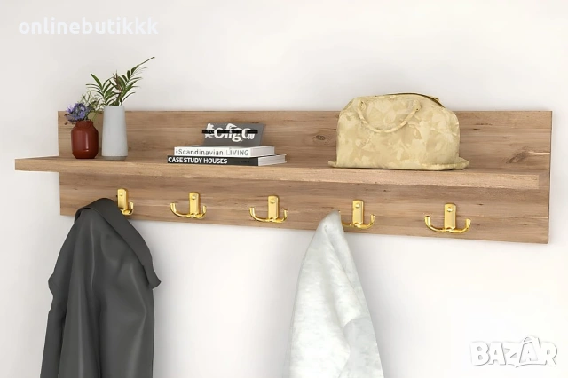 Модерна стенна закачалка с рафт – стил и практичност в едно!, снимка 3 - Декорация за дома - 53269971