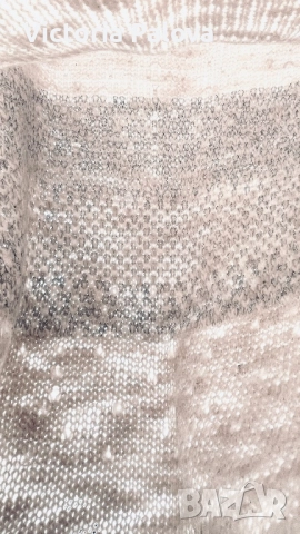 Скандинавско ръчно плетиво - нежен пуловер с фин люрекс, снимка 8 - Блузи с дълъг ръкав и пуловери - 52486708