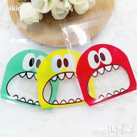 50 бр голяма уста опаковъчни пликчета торбички за дребни сладки ръчна изработка, снимка 4 - Други - 17506171