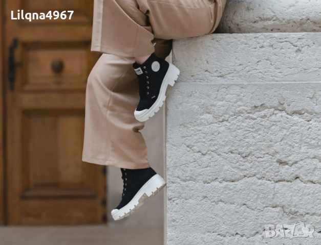 Боти Palladium Текстилна Материя 100% Памук, снимка 4 - Дамски боти - 52976580