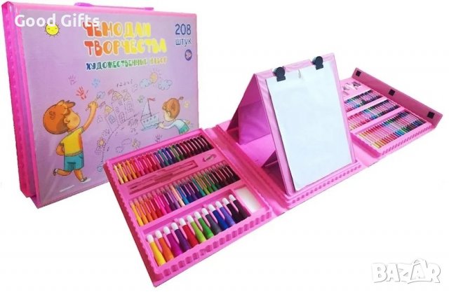Креативен арт комплект куфар 208 елемента Флумастери, моливи, пастели, снимка 4 - Рисуване и оцветяване - 38284052