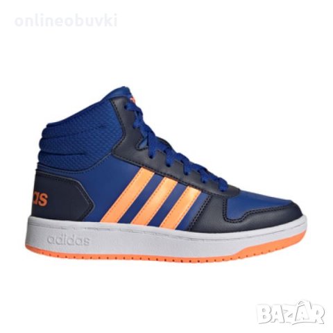 НАМАЛЕНИЕ!!!Високи спортни обувки ADIDAS Hoops Сини с оранжеви ленти GZ7769, снимка 1