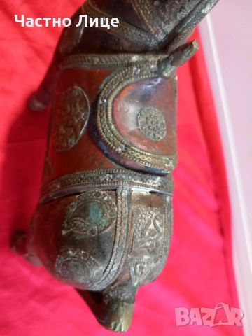 Старинна Статуетка КОН , Дърво и Бронз, снимка 3 - Антикварни и старинни предмети - 52328999