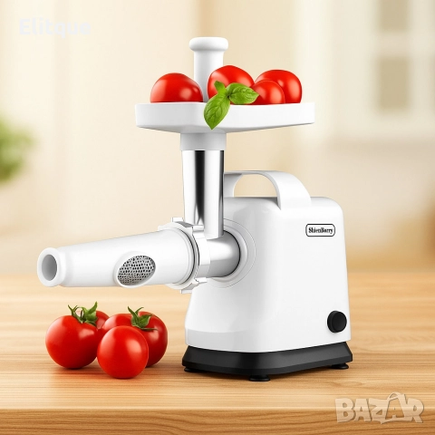 Месомелачка, 800W, приставка за домати, ниско ниво на шум, бял, снимка 4 - Месомелачки - 52843054