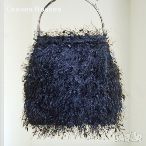Атрактивна дамска текстилна чанта с кръгли дръжки, снимка 1 - Чанти - 44582654