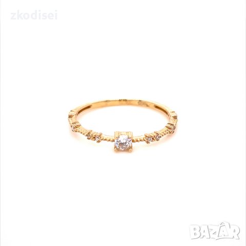 Златен дамски пръстен 1,13гр. размер:56 14кр. проба:585 модел:20058-1, снимка 1 - Пръстени - 42654939