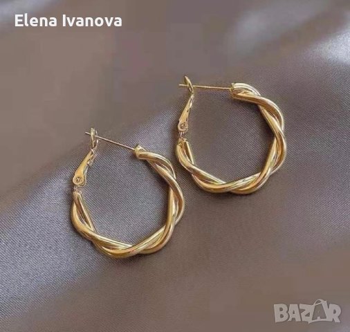 Уникални нежни златни обеци