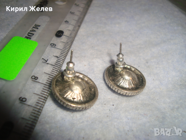 ПОСРЕБРЕНИ ВИНТИДЖ СТИЛ АР НУВО ОБЕЦИ ФАСЕТИРАНИ 12408, снимка 5 - Обеци - 36539270