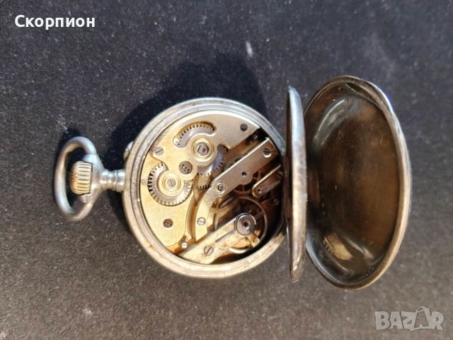 Швейцарски джобен часовник с посребрени капаци 1905г. - 10 РУБИНА - ПРОМОЦИЯ, снимка 17 - Джобни - 50521710