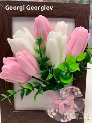 Подарък за свети Валентин с ароматни цветя , снимка 4 - Изкуствени цветя - 39643874