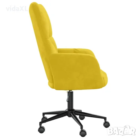 vidaXL Релаксиращ стол, горчица жълто, кадифе, снимка 4 - Столове - 56146885