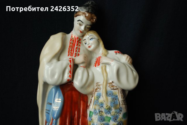 Голяма порцеланова фигура, мъж и жена, носии - 1, снимка 3 - Колекции - 35159671