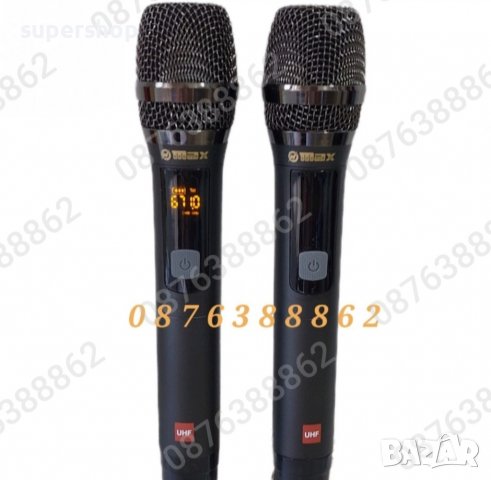 Професионални безжични микрофони-2бр., Метална решетка, 6.35 мм,USB,UHF, снимка 4 - Микрофони - 39459502