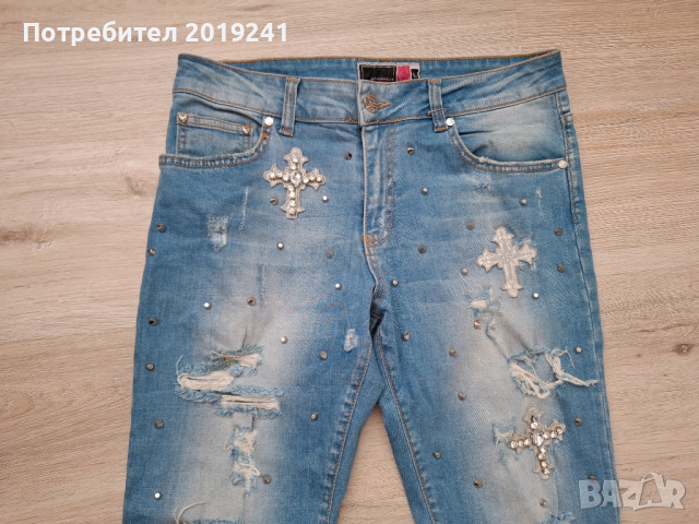 Дънки Raw с камъни, снимка 2 - Дънки - 51582668